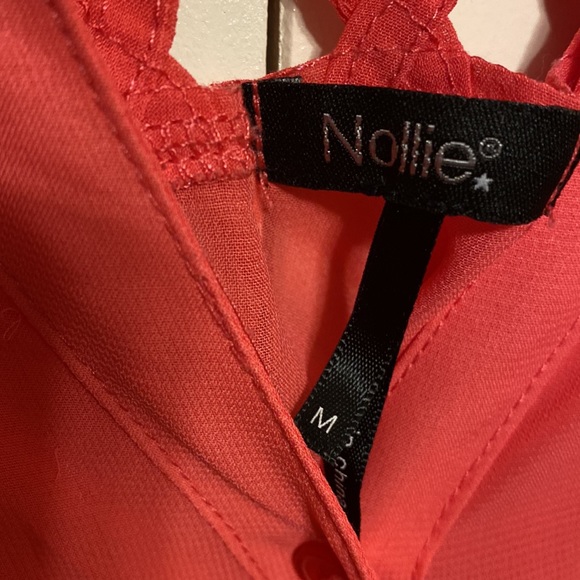 Nollie Lattice Back Button Down Roll Tab Blouse - Picture 4 of 5